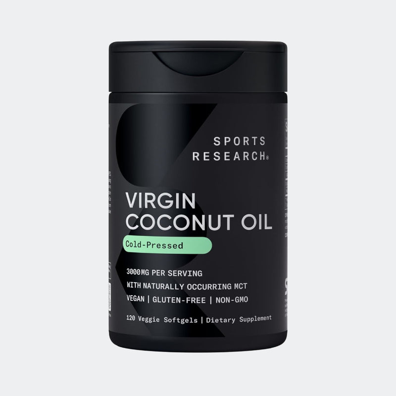 Sports Research Virgin Coconut Oil, 120 Veggie Softgels - Supports Healthy Weight Loss