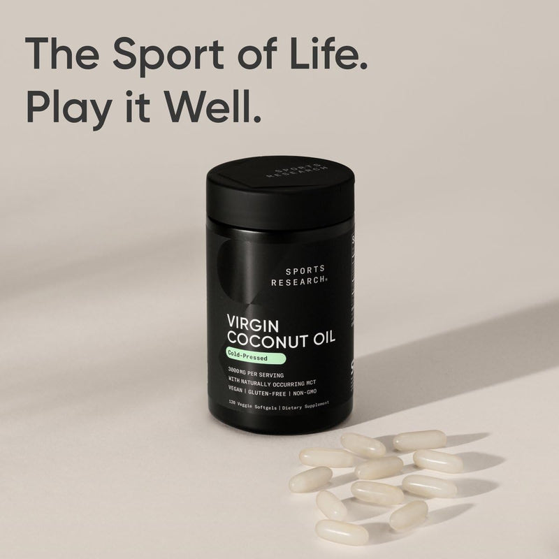 Sports Research Virgin Coconut Oil, 120 Veggie Softgels - Supports Healthy Weight Loss