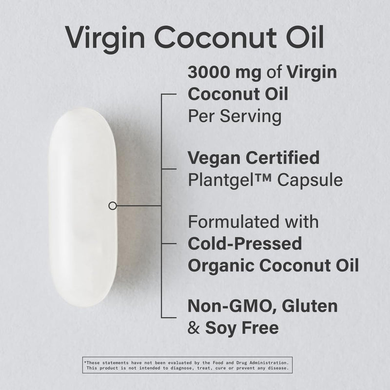 Sports Research Virgin Coconut Oil, 120 Veggie Softgels - Supports Healthy Weight Loss
