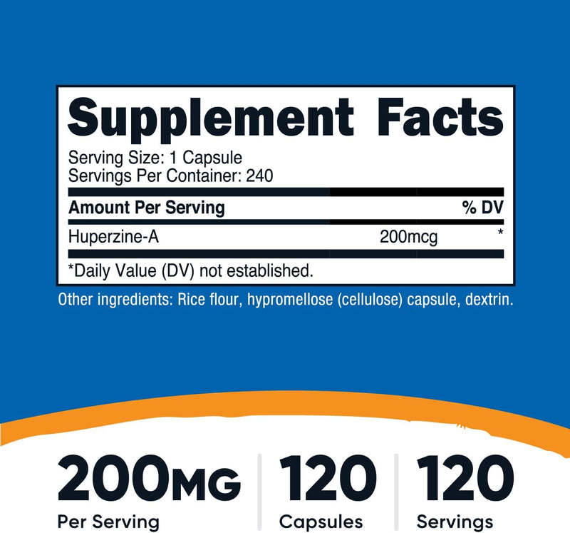 Nutricost Huperzine A Capsules 200mcg, 240 Capsules - Non-GMO, Vegetarian Friendly
