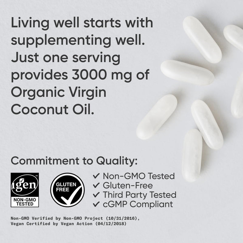Sports Research Virgin Coconut Oil, 120 Veggie Softgels - Supports Healthy Weight Loss