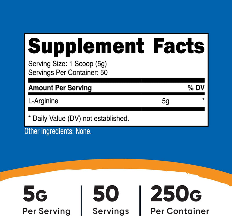 Nutricost L-Arginine Powder - 5000mg per serving