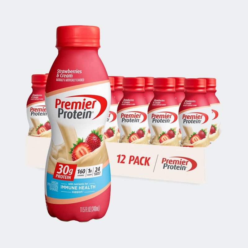 Premier Protein Shake 11.5oz (Pack of 12) - 30g Protein, 1g Sugar, 24 Vitamins & Minerals, Nutrients to Support Immune Health
