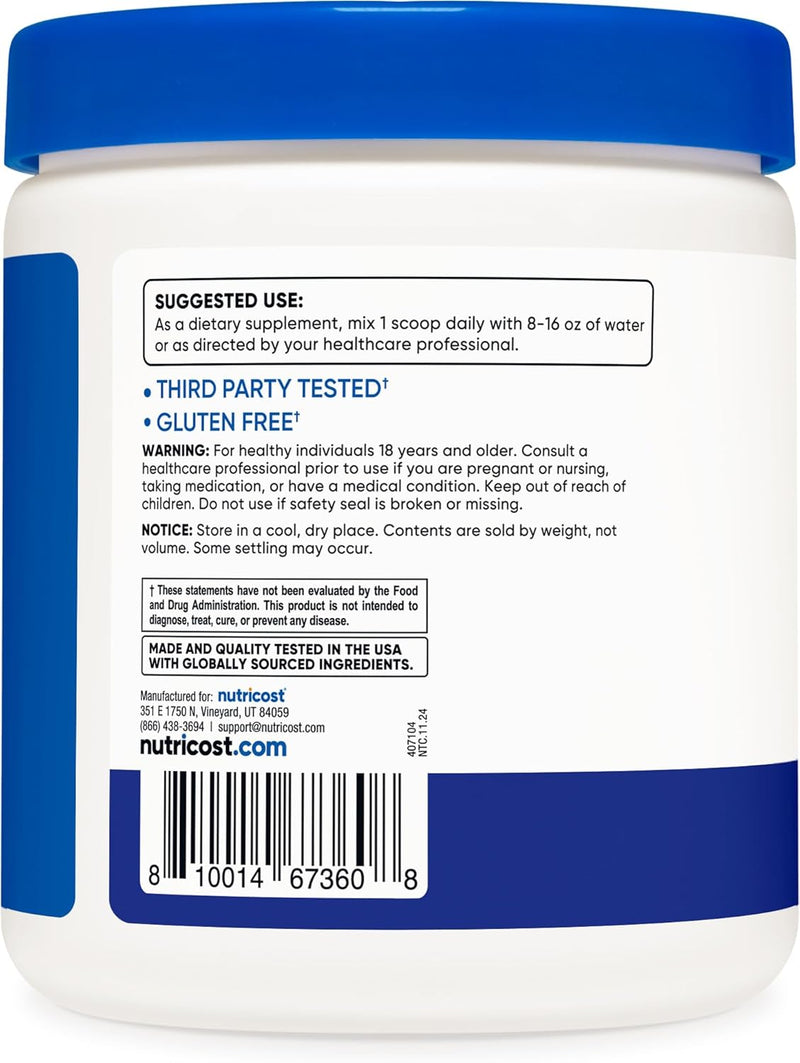 Nutricost EAA Powder 30 Servings - Essential Amino Acids - Non-GMO, Gluten Free, Vegetarian Friendly