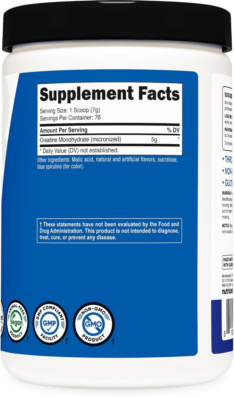 Nutricost Creatine Monohydrate Powder 500g - 76 serving