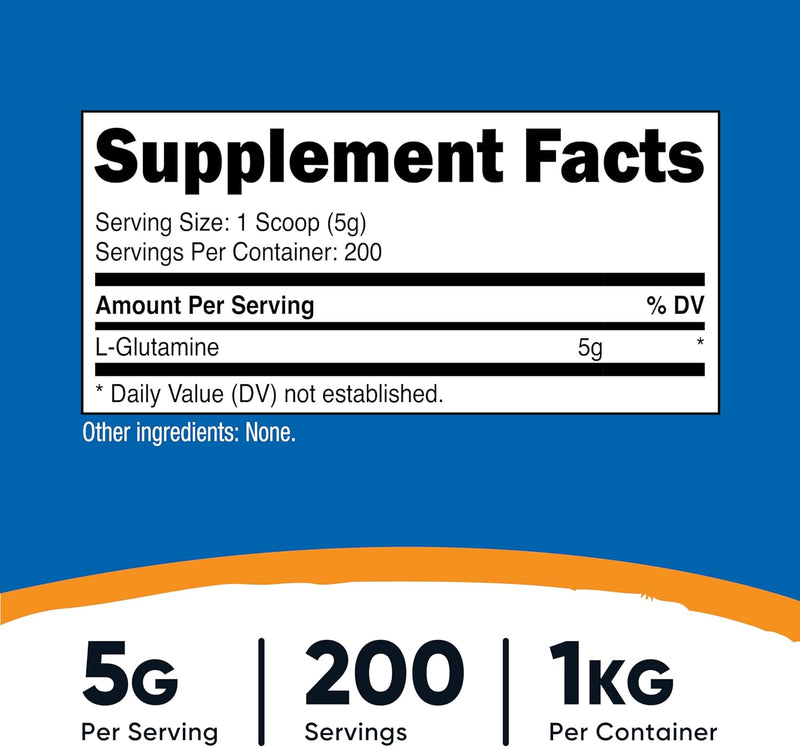 Nutricost L-Glutamine Powder 1kg - Unflavored, Non-GMO, Gluten Free