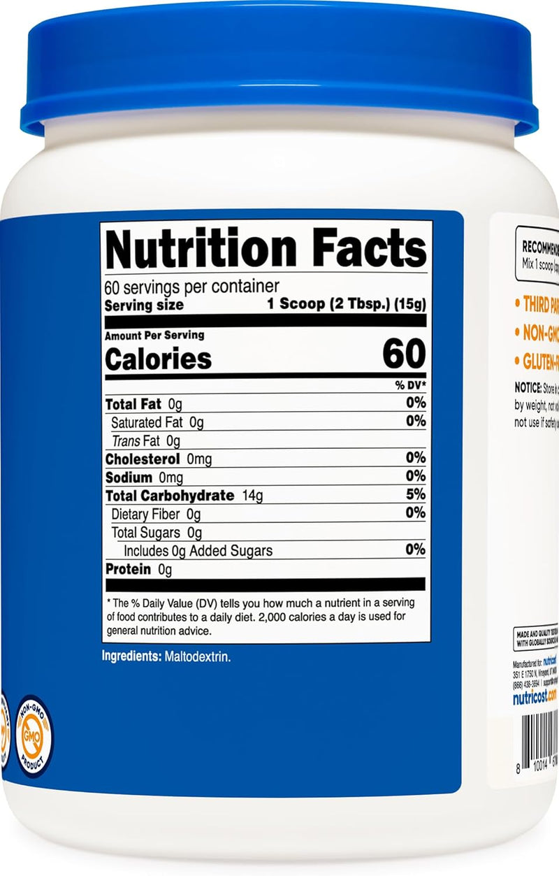 Nutricost Maltodextrin Powder 2lb - Gluten Free, Non-GMO