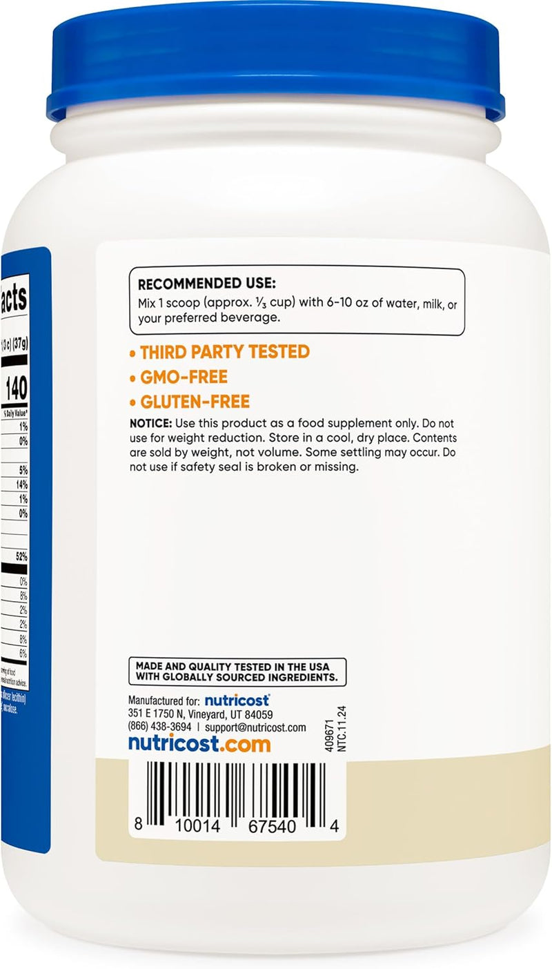 Nutricost Whey Protein Isolate Powder 2lb - Gluten Free & Non-GMO