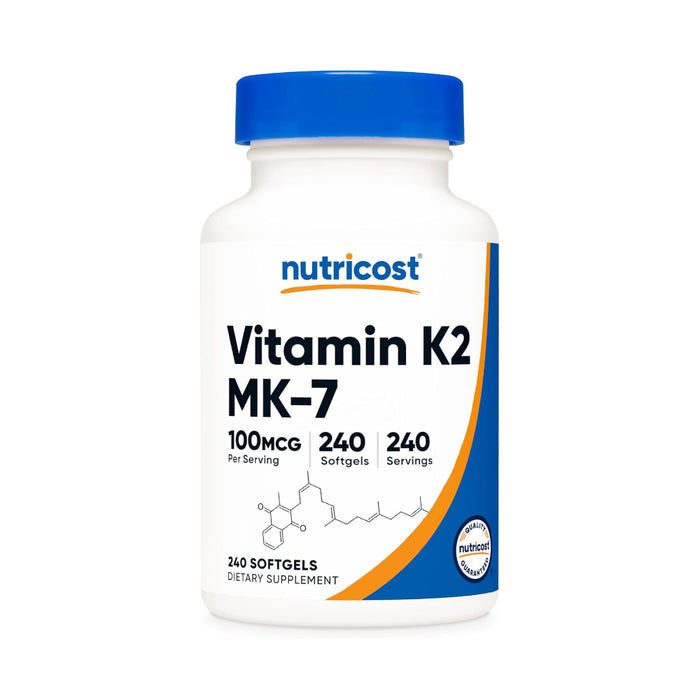 Nutricost Vitamin K2 MK-7, 240 Softgels - Gluten Free and Non-GMO