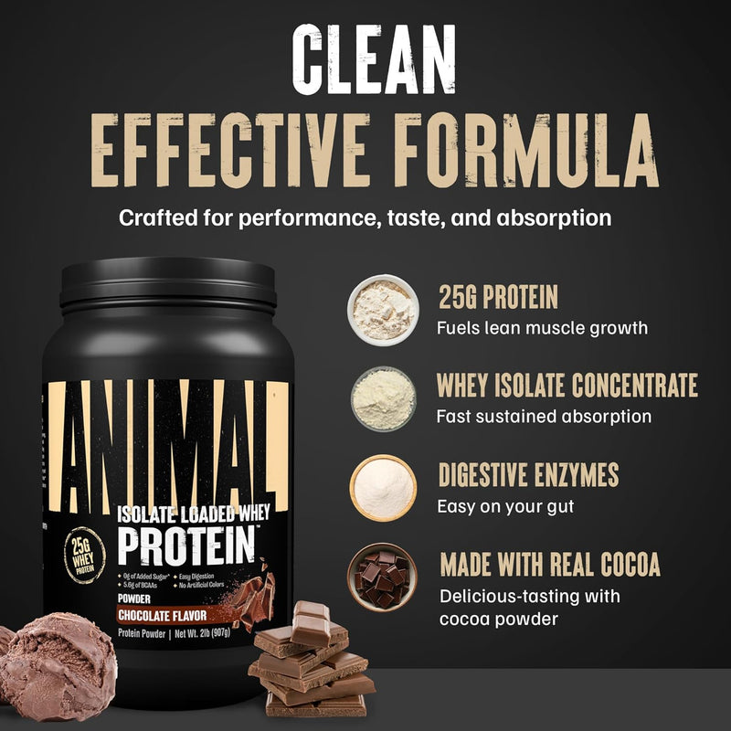 Universal Nutrition Animal Whey Isolate Protein Powder, 2lb