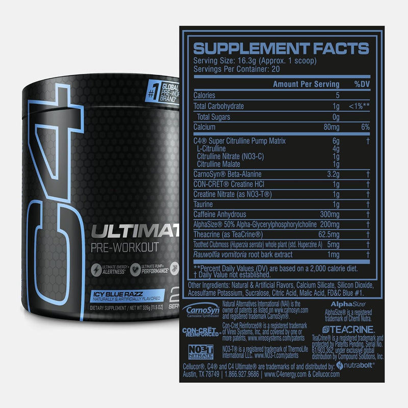 Cellucor C4 Ultimate Pre Workout Powder 20 Servings for Men & Women