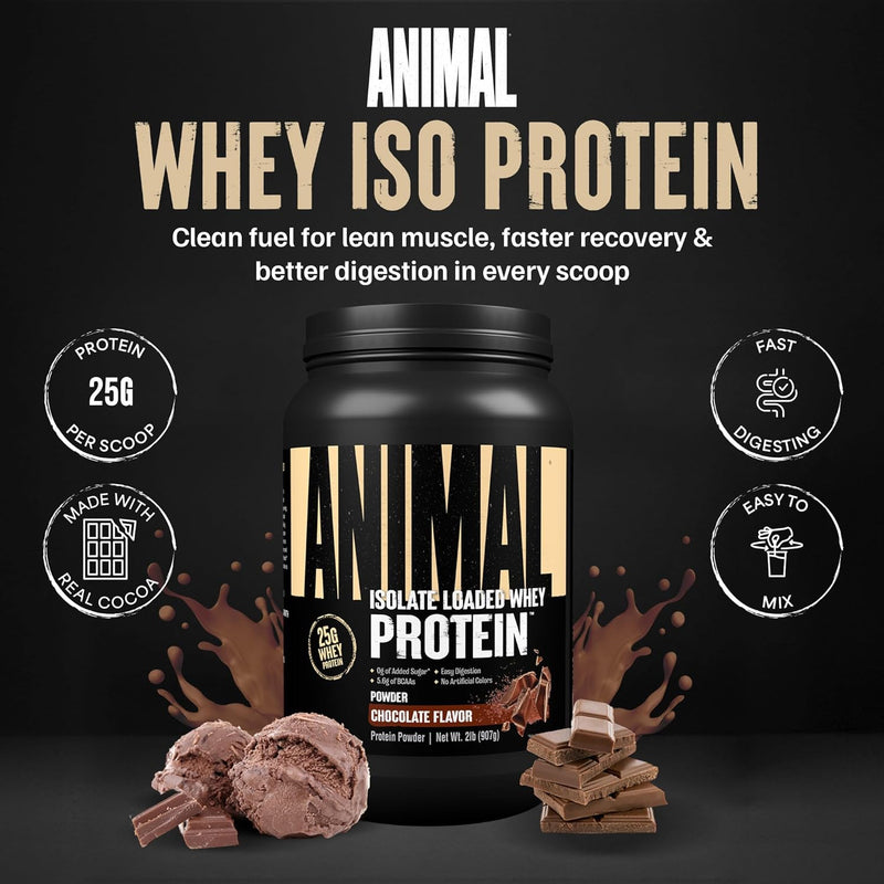 Universal Nutrition Animal Whey Isolate Protein Powder, 2lb