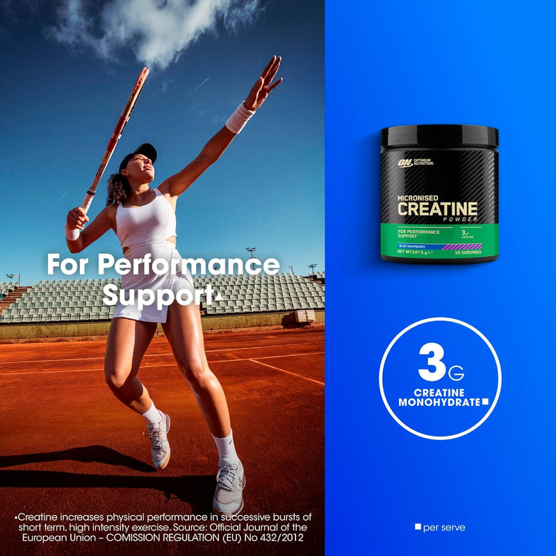 Optimum Nutrition Micronised Creatine Powder 247.5g - 3g creatine monohydrate per serving, muscle support for high intensity training