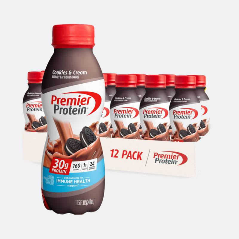 Premier Protein Shake 11.5oz (Pack of 12) - 30g Protein, 1g Sugar, 24 Vitamins & Minerals, Nutrients to Support Immune Health