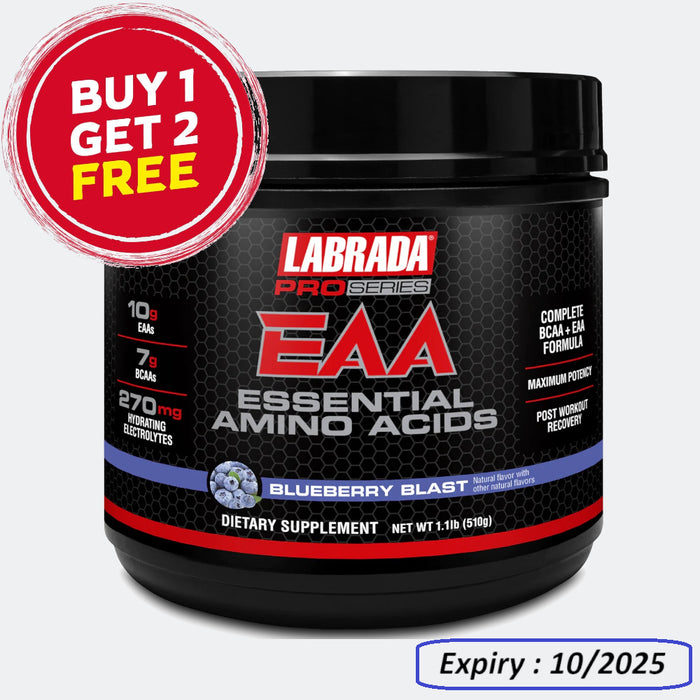 Labrada Pro Series EAA Essential Amino Acid Hydrating Formula 1.1lb - 10g EAAs 7g BCAAs & 270mg Hydrating Elecrolytes Recovery and Performance
