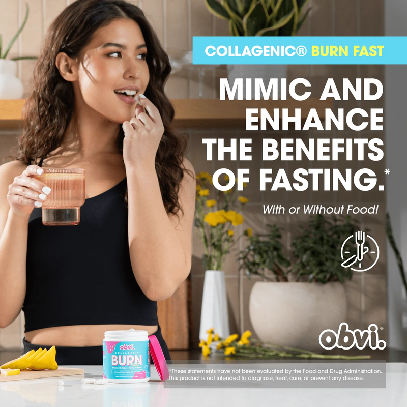 Obvi Collagenic Burn Fast Collagen Peptides Infused Fat Burner, 90 Capsules