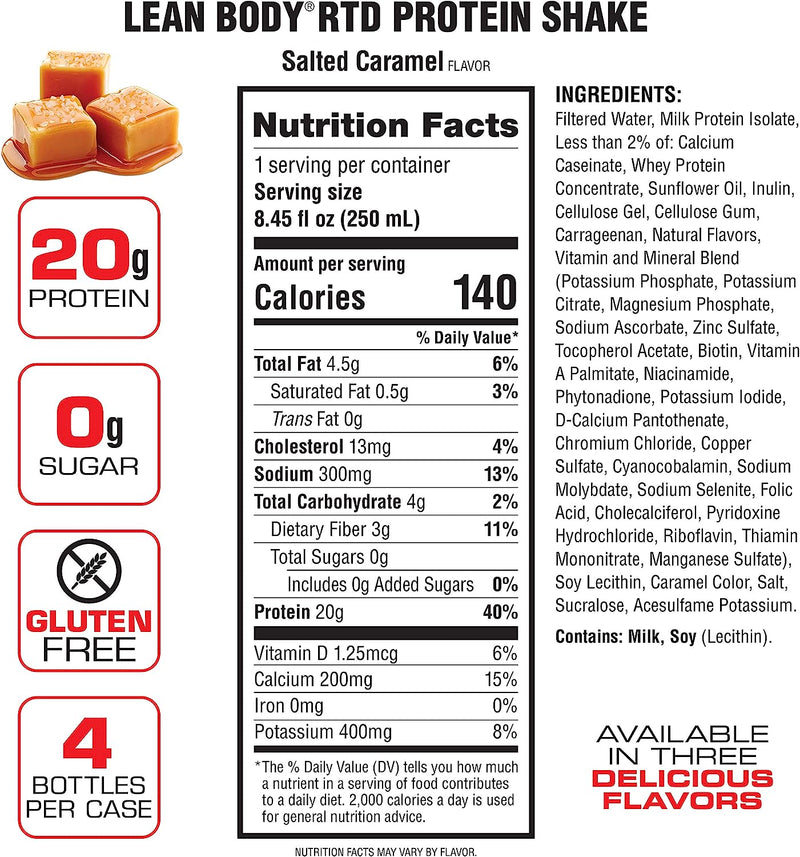 Labrada Lean Body Ready-to-Drink Protein Shake 8.45 Oz (Pack of 4)