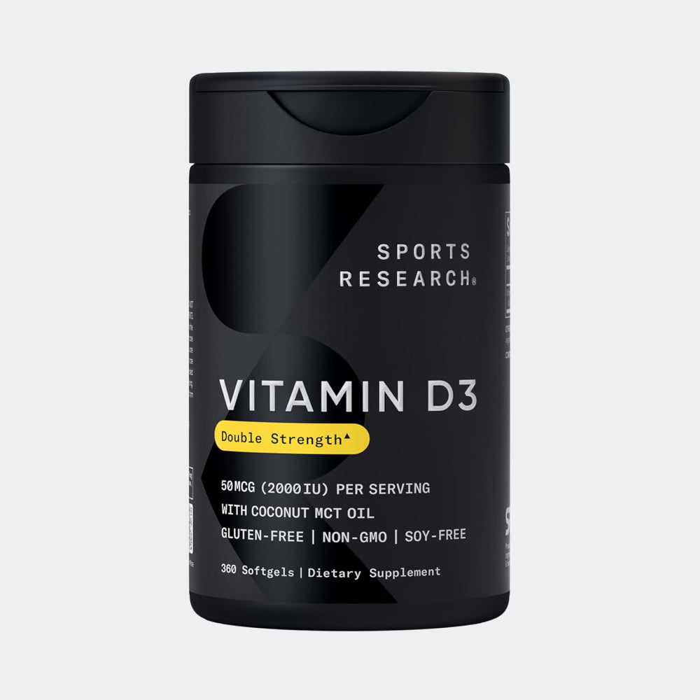 Sports Research Vitamin D3 2000iu, 360 softgels - Vitamin D for Strong Bones & Immune Health - Supports Calcium Absorption