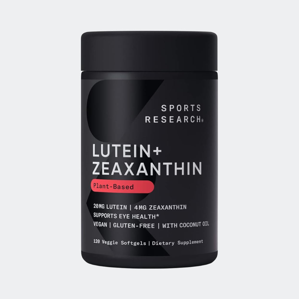 Sports Research Vegan Lutein + Zeaxanthin (20mg) with Organic Coconut Oil, 120 softgels - Better Absorption ~ Supports Vision & Eye Health