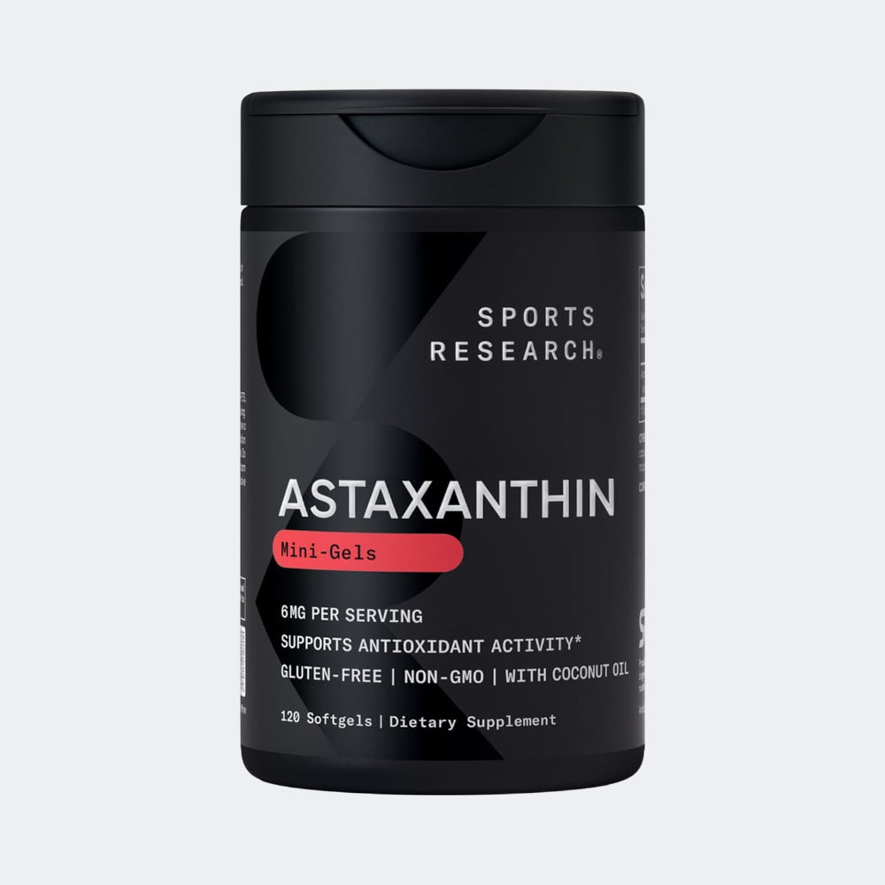 Sports Research Triple Strength Astaxanthin (6mg) with Organic Coconut Oil, 120 softgels - Antioxidant Activity, Skin & Eye Health Support