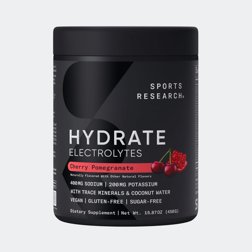 Sports Research Hydrate Electrolytes Powder, 90 serving - Sugar-Free & Naturally Flavored with Vitamins, Minerals, and Coconut Water