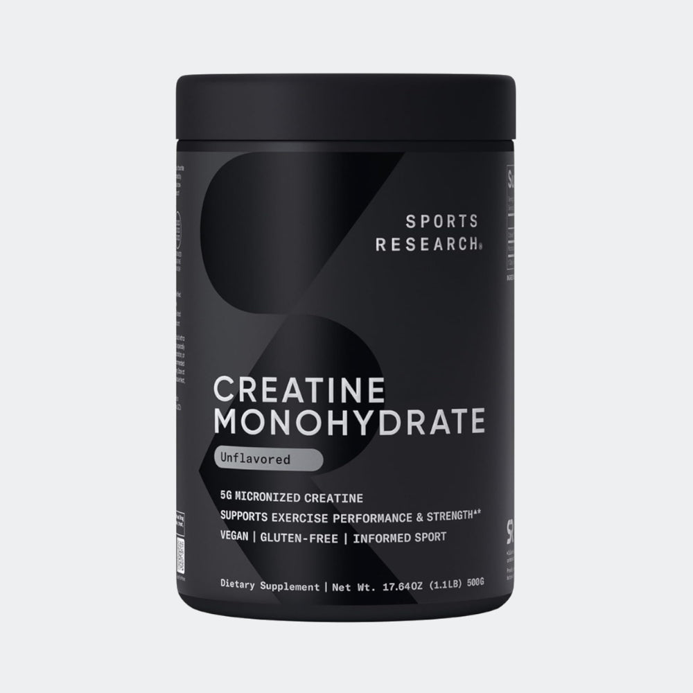 Sports Research Creatine Monohydrate 1.1lb, Unflavoured - Gain Lean Muscle, Improve Performance and Strength