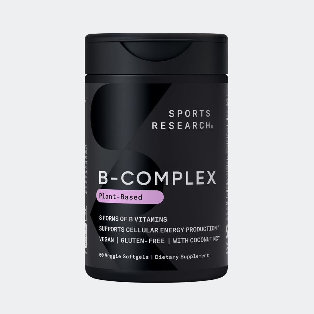 Sports Research Vitamin B-Complex - Full Spectrum of B Vitamins, Plant-Based Vegan-Friendly Formula