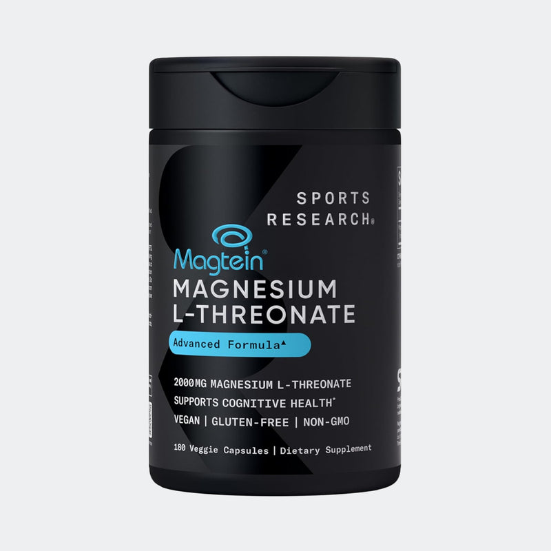 Sports Research Magnesium L-Threonate 2000mg - Magnesium Supplement for Memory, Focus & Cognition