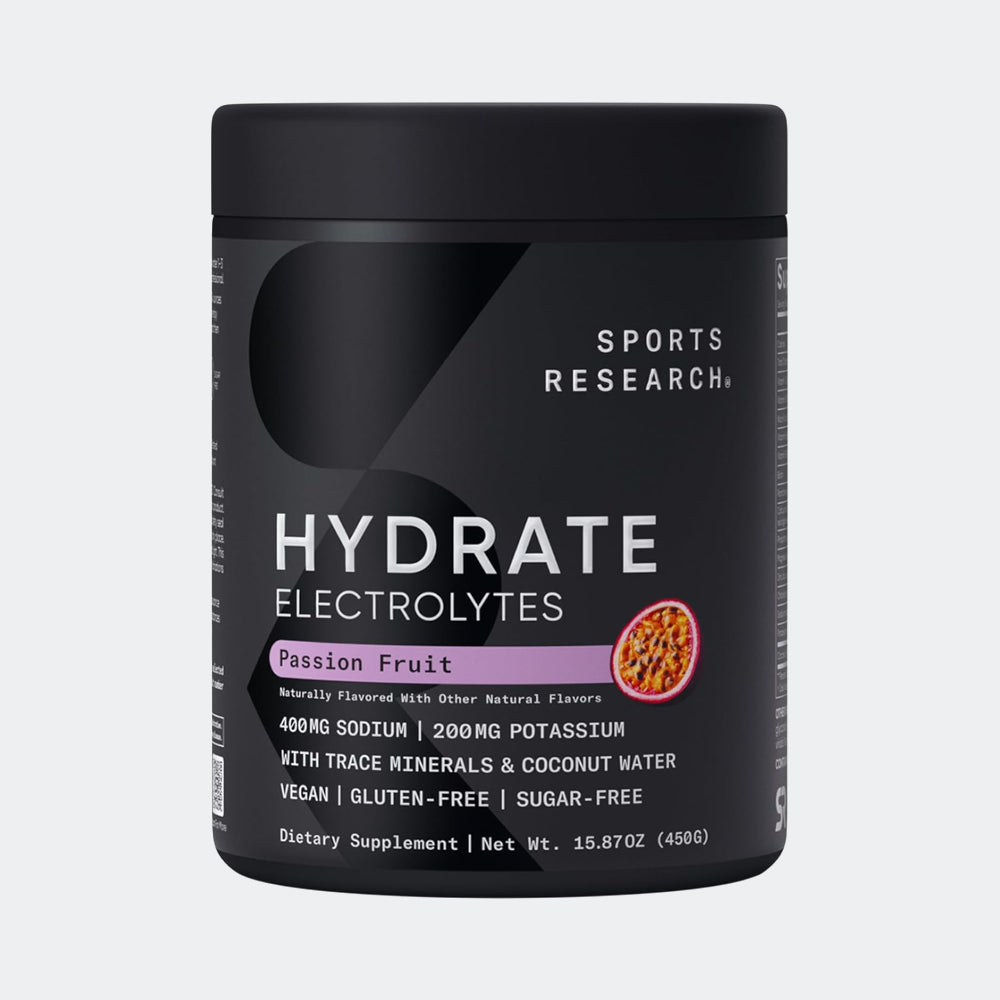 Sports Research Hydrate Electrolytes Powder, 90 serving - Sugar-Free & Naturally Flavored with Vitamins, Minerals, and Coconut Water