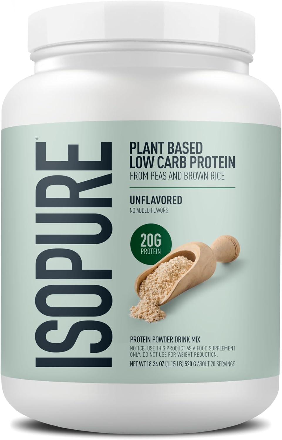 Isopure Protein Powder Plant Based 22 Servings, Gluten Free, Sugar Free