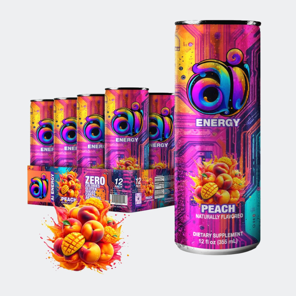 AI Energy Sugar Free Energy Drink Zero Calorie & Zero Carb Beverage for Enhanced Alertness - Pack of 12