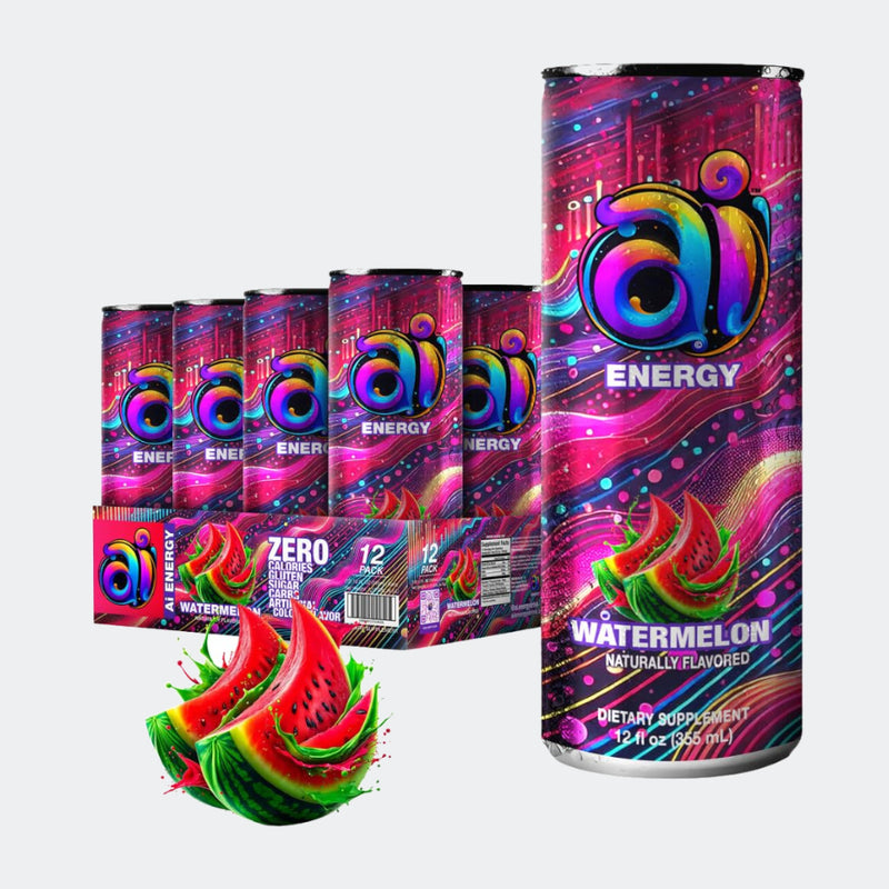 AI Energy Sugar Free Energy Drink Zero Calorie & Zero Carb Beverage for Enhanced Alertness - Pack of 12