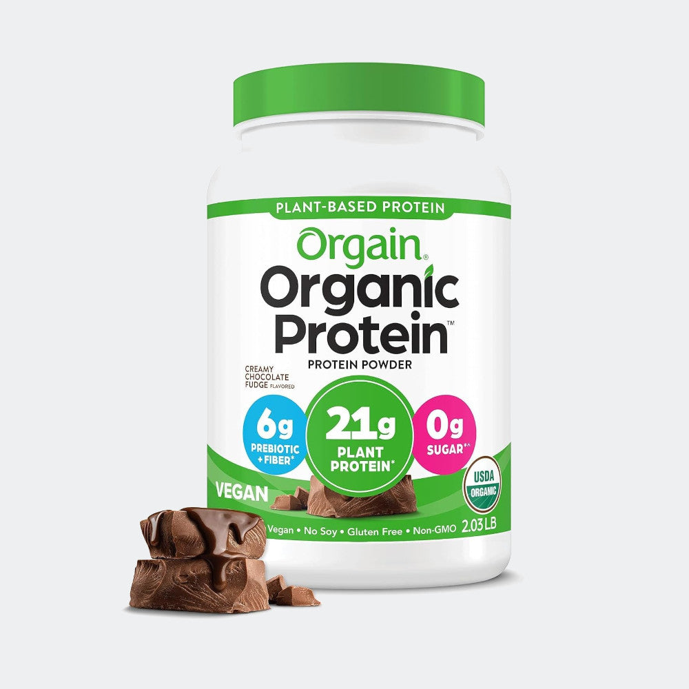 Orgain Organic Plant Based Protein Powder, Vegan 6g Prebiotic Fiber, 2lb