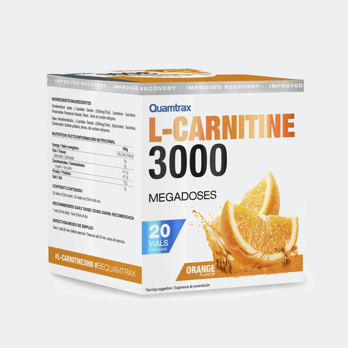 Quamtrax Nutrition L Carnitine 3000 Orange - 20 vials * 25 ml