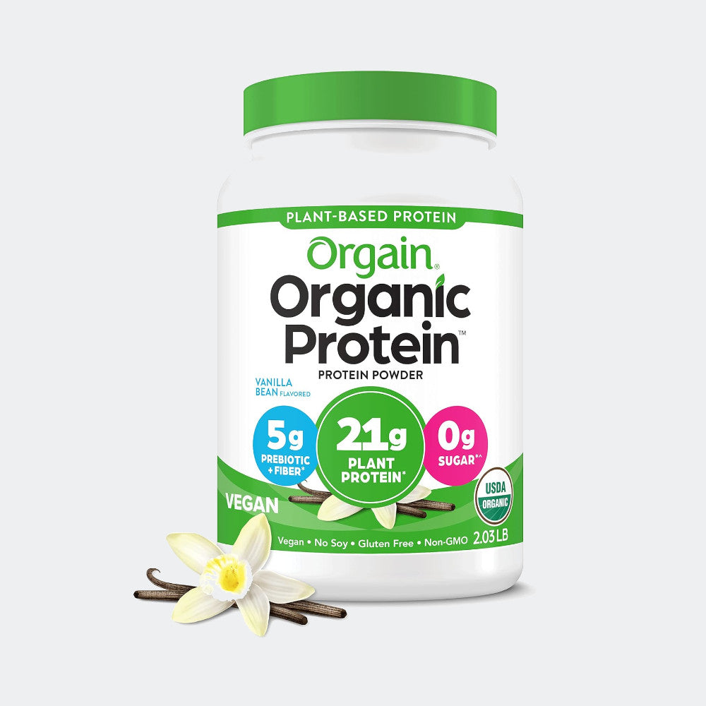 Orgain Organic Plant Based Protein Powder, Vegan 6g Prebiotic Fiber, 2lb