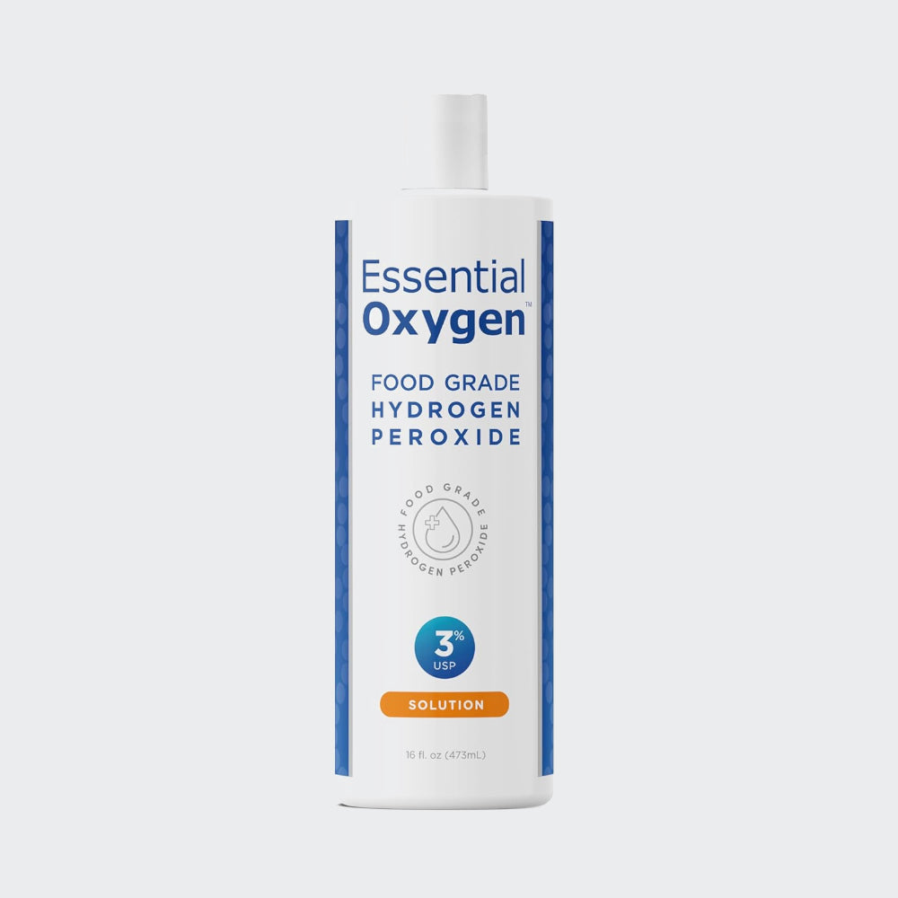 Essential Oxygen Food Grade Hydrogen Peroxide  Natural Cleaner, 3% - 16 Oz
