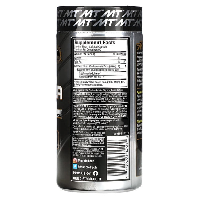 MuscleTech Platinum 100% Pure CLA 90 softgels, 800 mg of CLA per Serving