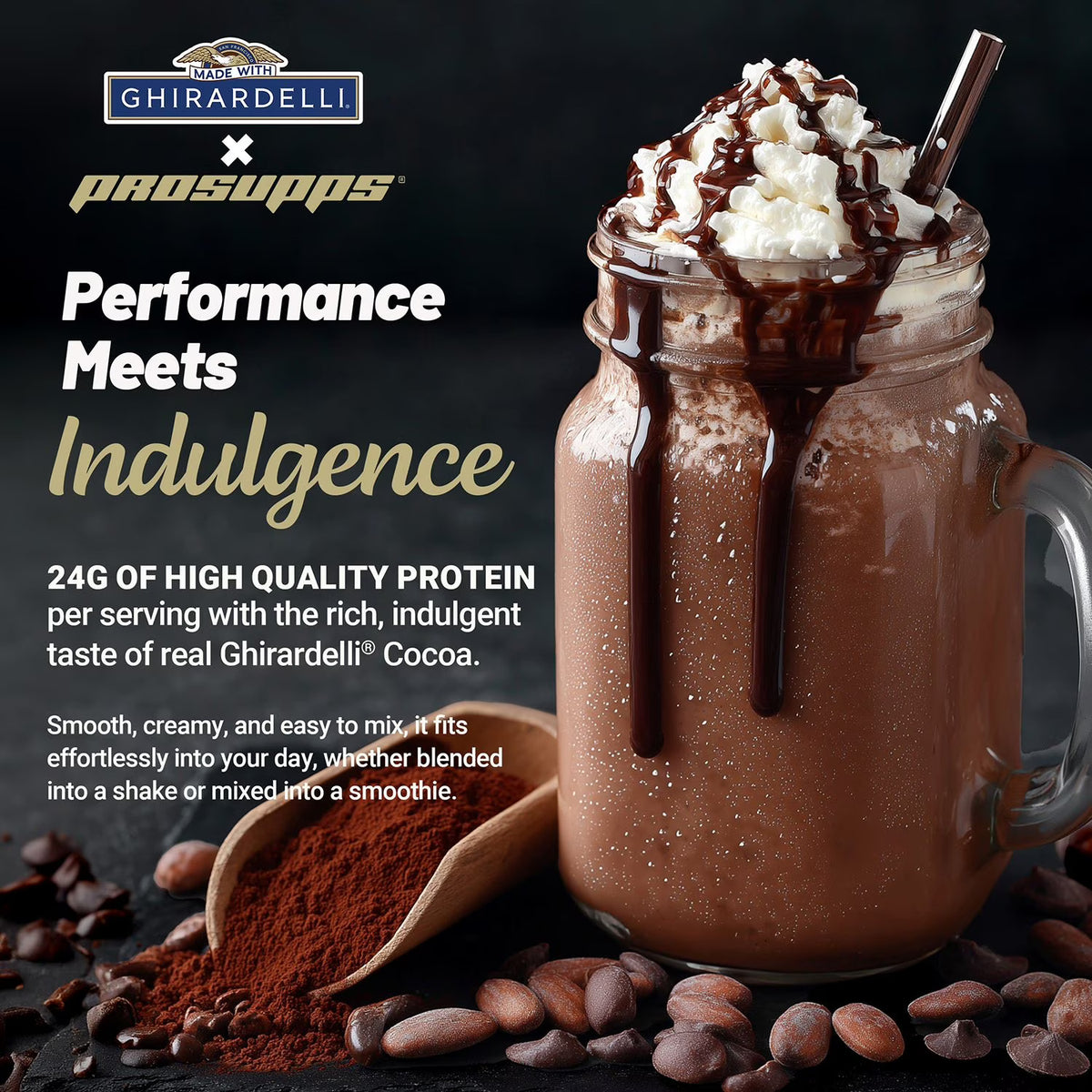 Prosupps Whey Protein Ghirardelli 5lb - Rich Chocolate