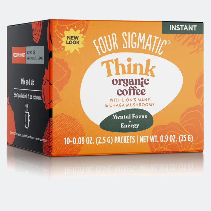 Four Sigmatic Organic Coffee with Lion's Mane & Chaga Mushrooms, Pack of 10