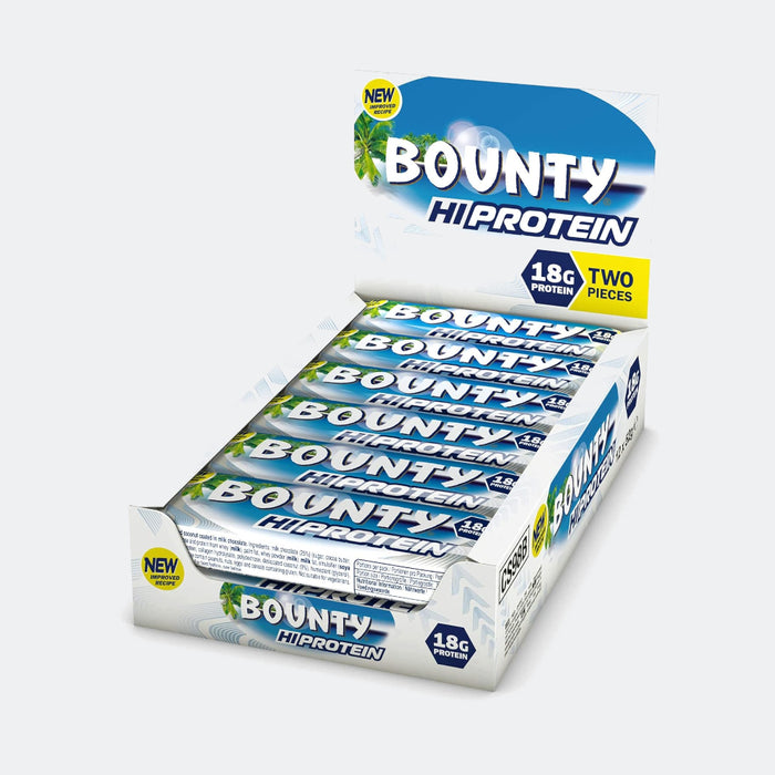 Bounty Hi Protein Bar (12 x 52g), High Protein Energy Snack with Milk Chocolate and Coconut, 18g Protein