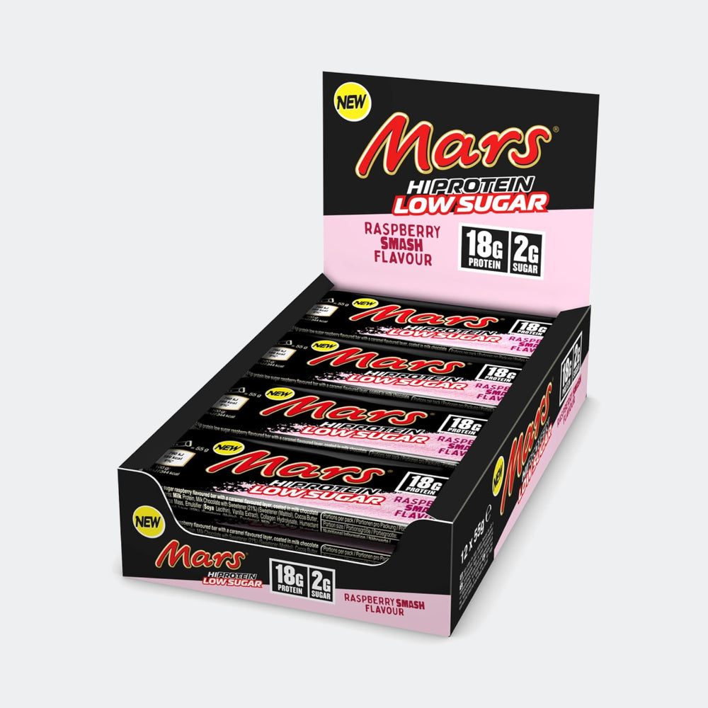 Mars High Protein Bar Low Sugar Raspberry Smash 55g - Pack of 12