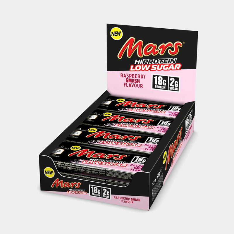 Mars High Protein Bar Low Sugar Raspberry Smash 55g - Pack of 12