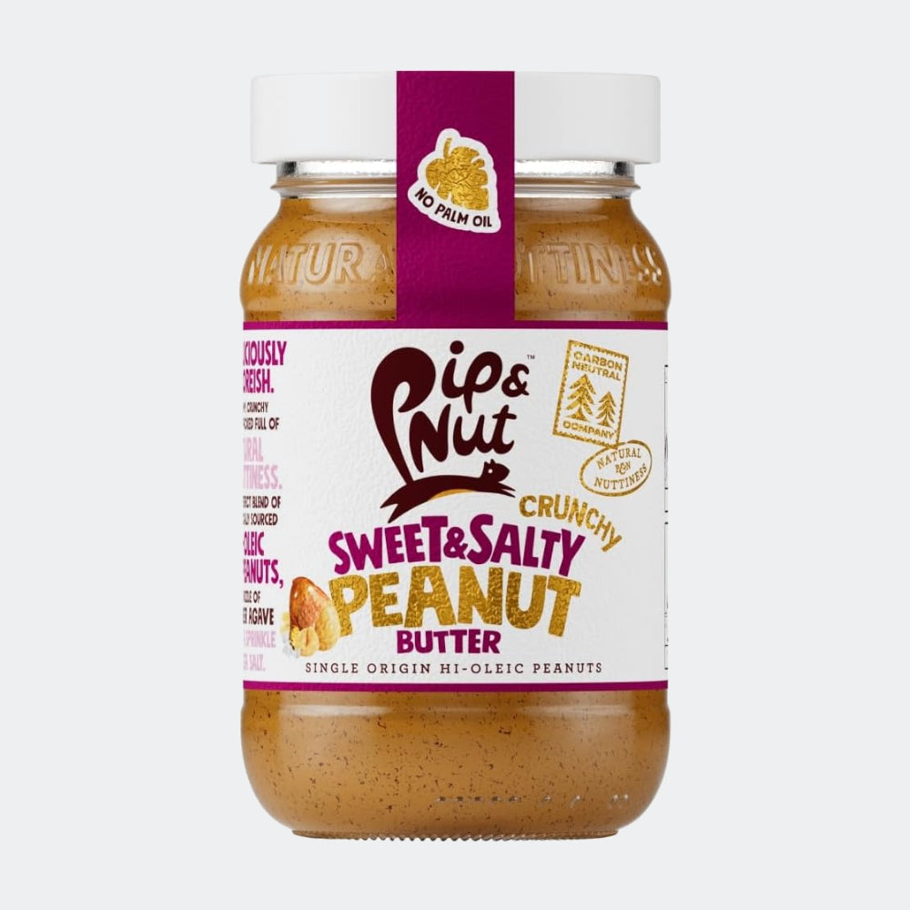 Pip & Nut - Sweet & Salty Crunchy Peanut Butter (300g) Natural Nut Butter, No Palm Oil, No Added Sugar