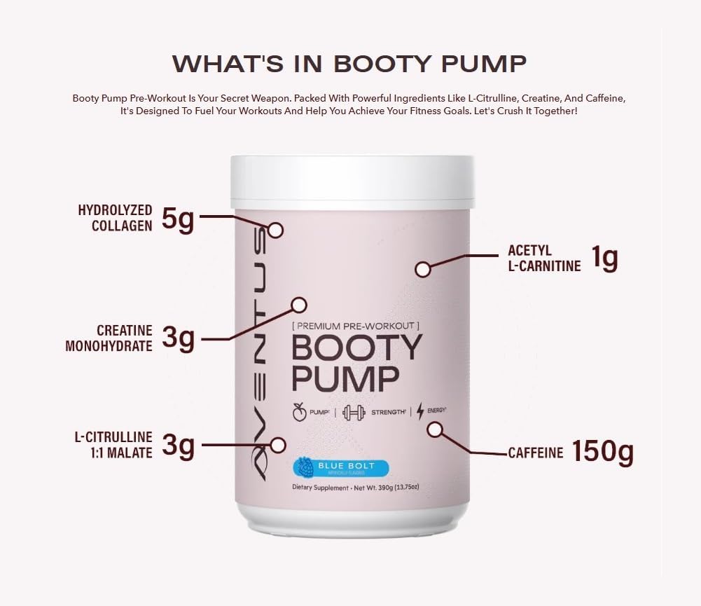 Aventus Booty Pump Pre-Workout Powder 30 serving - 390g