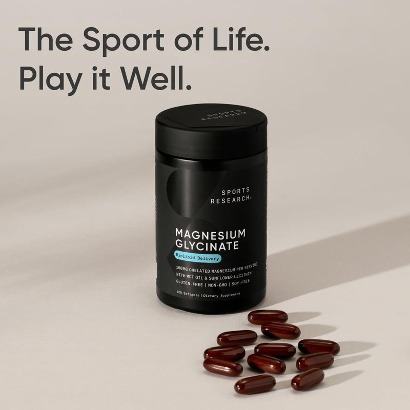 Sports Research Magnesium Glycinate - Suports Restful Sleep & Enzymatic Processes