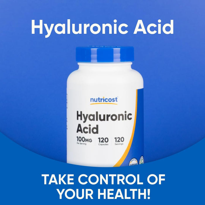 Nutricost Hyaluronic Acid Capsules 100mg,120 Vegetarian Capsules - Gluten Free, Non-GMO
