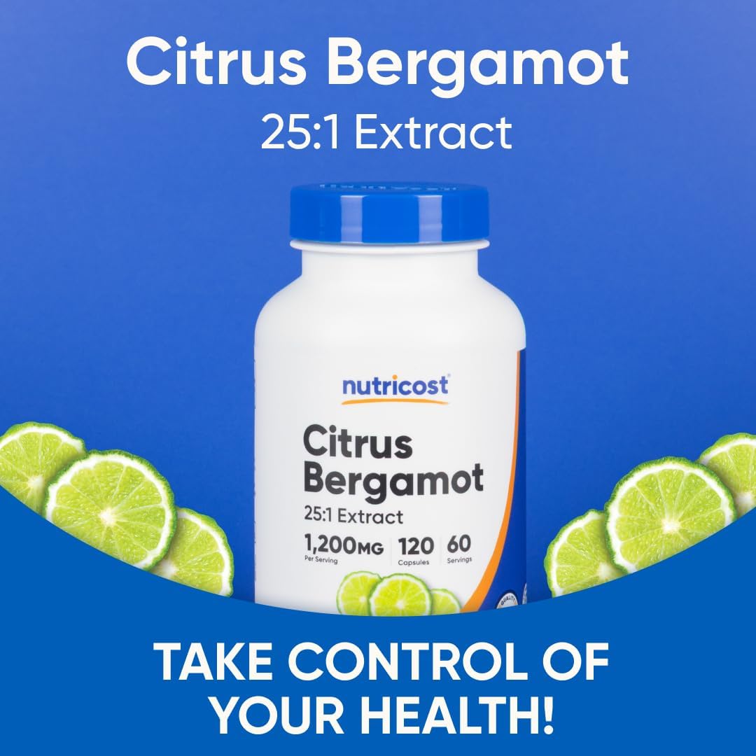 Nutricost Citrus Bergamot Capsules 1200mg, 120 Capsules - 25:1 Bergamot Extract