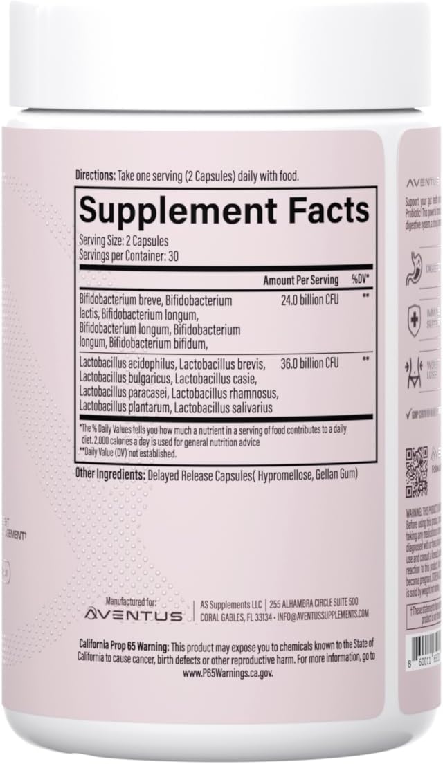 Aventus Women’s Daily Probiotic 60 Billion CFU - 60 Capsules