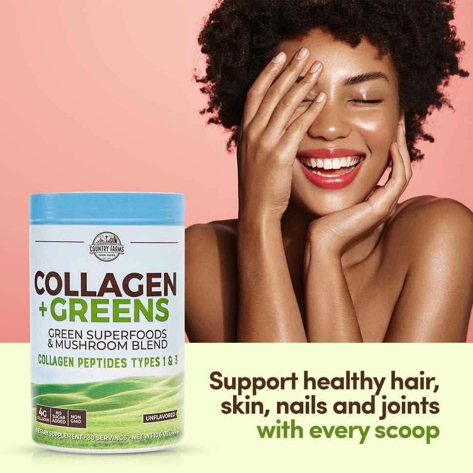 Country Farms Collagen Peptides Powder with Greens Dietary Powder Supplement 30 serving - 300g