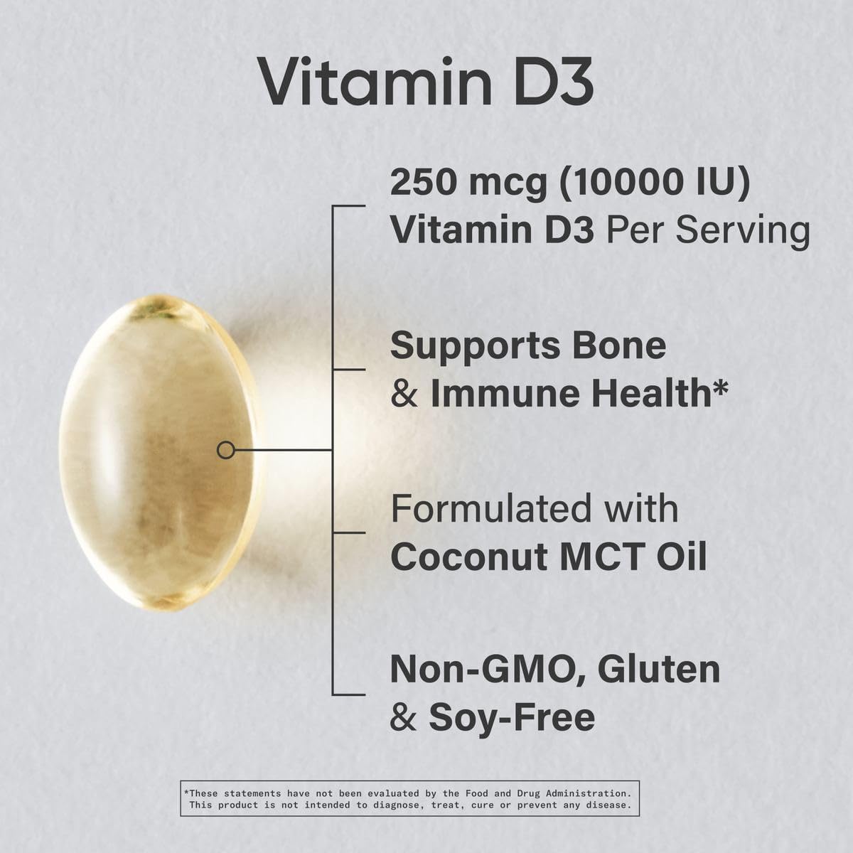 Sports Research Vitamin D3 10000iu, 120 softgels - Vitamin D for Strong Bones & Immune Health - Supports Calcium Absorption